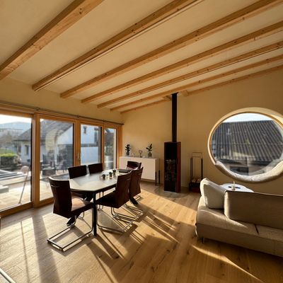 Hausumbau mit Roser Materialien Parketteinbau in Eigenregie mir Parkett von Roser