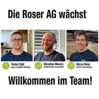Welcome Tomas Chief, Sébastien Meuwly und Marco Meier Willkommen im Roser Team