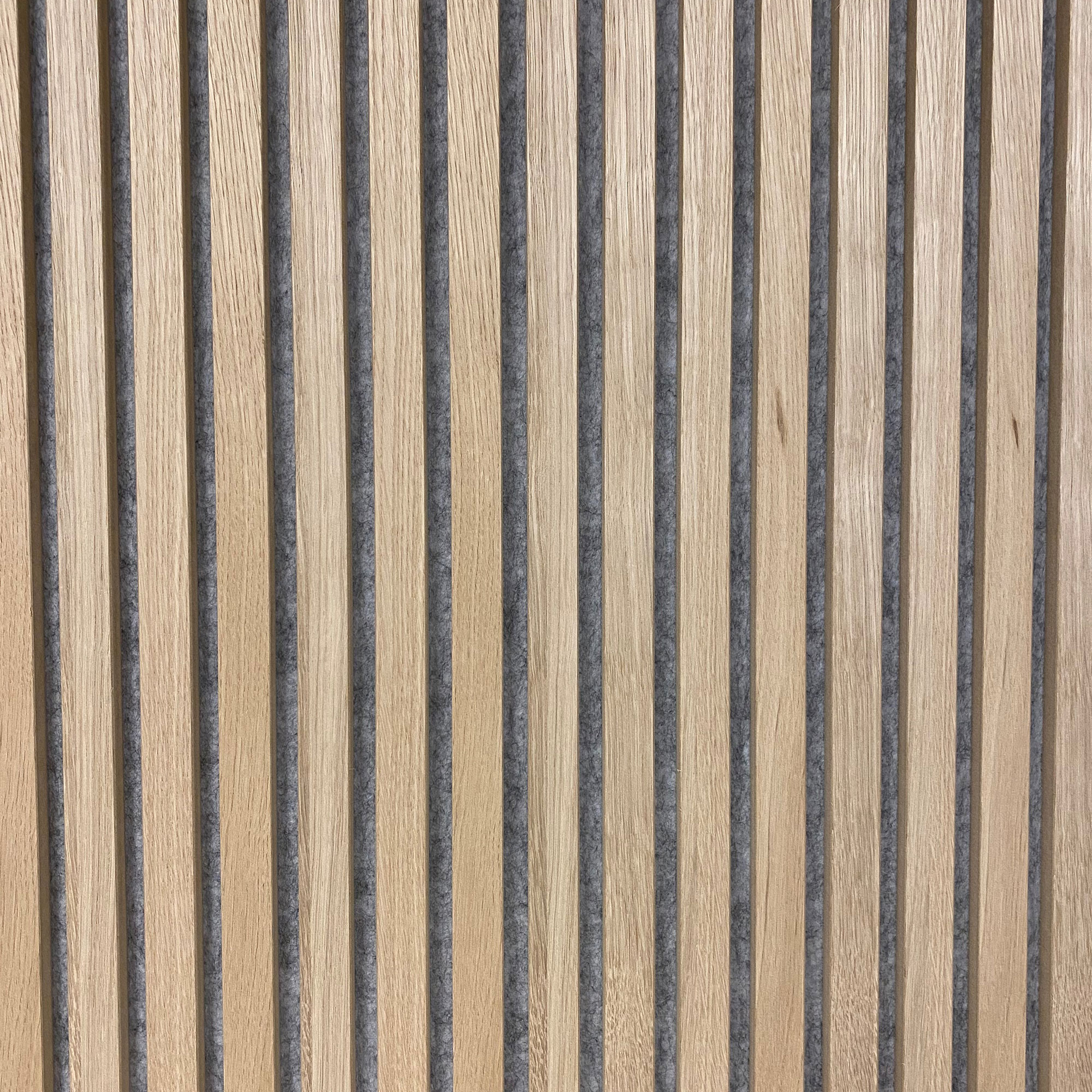 Acoustic wall cladding with VENEER EXPRESS acoustic oak with gray fleece