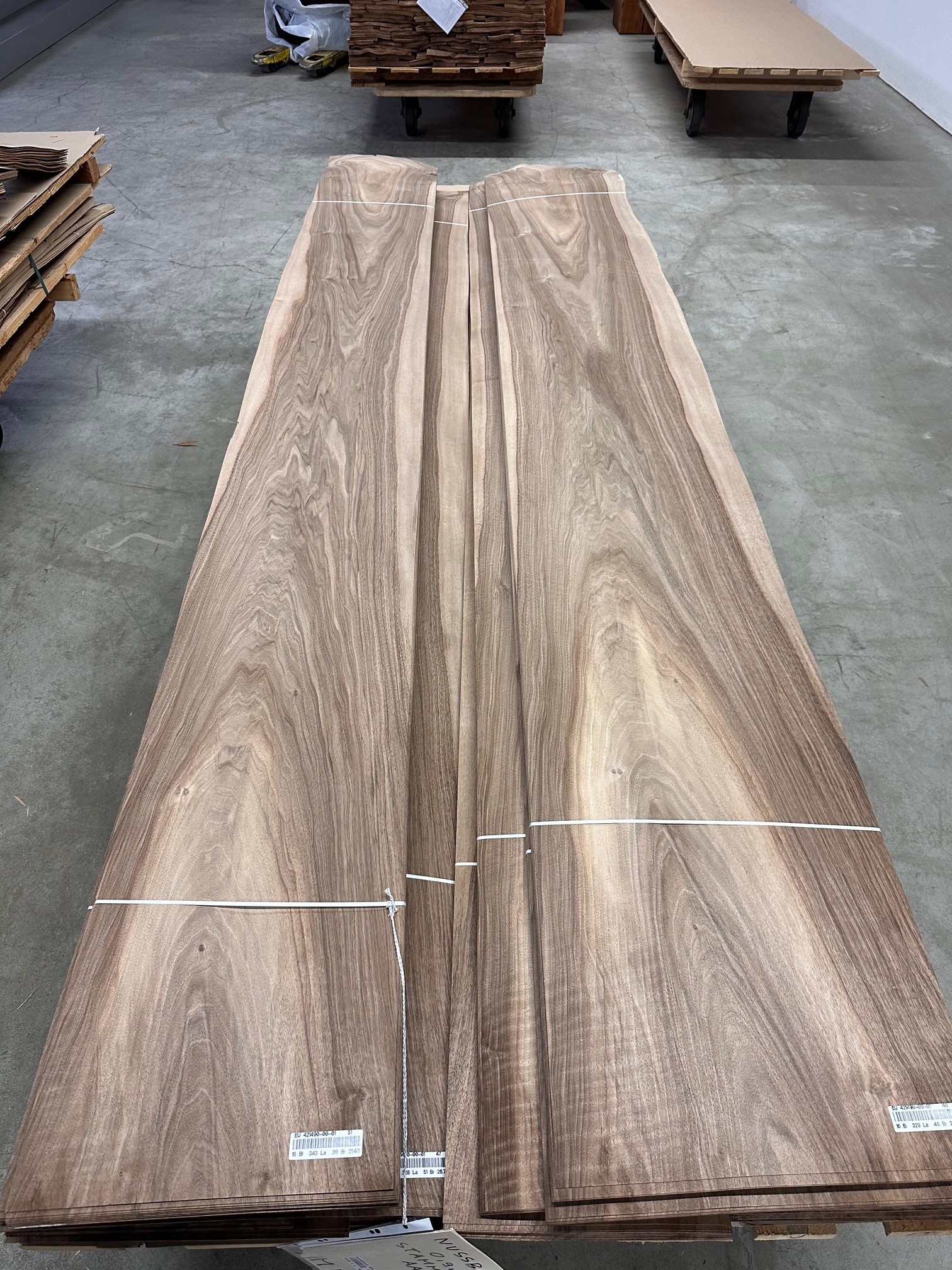 Walnut veneer from sustainable wood processing