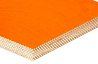 Sperrholz ECO Transparent ORANGE 2-seitig transparenten Farbanstrich ca. RAL 2008