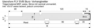 Wetraform FLY Sturz-/Vorhangbrett weiss (inkl. Alu-Vorhangschienen VS 57 weiss) mit 1 Vorhangschiene 265-191 (1 VS)