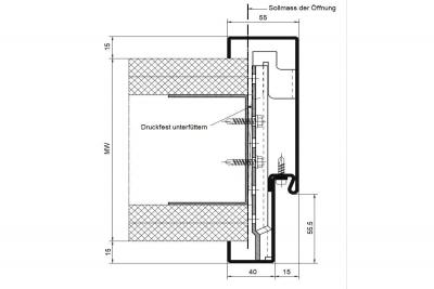 Hörmann Umfassungszarge 2-schalig für Ständerwerk f.ungefälzte 50mm Türblätter Band rechts (1/Pal.)