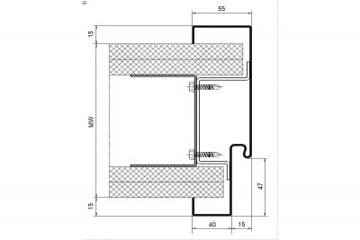 Hörmann Umfassungszarge für Ständerwerk für ungefälzte (stumpfe) 50mm Türblätter Band rechts (1/Pal.)