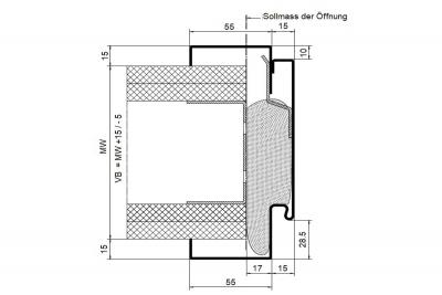 Hörmann 2-schalige Stahlfutterzarze Vario Fix für alle Wandtypen Band rechts