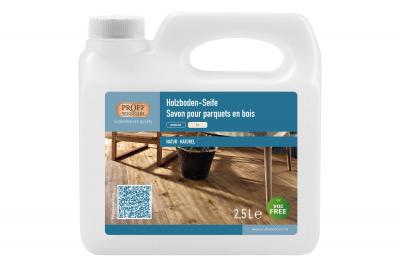 Proff Holzbodenseife (VOC-frei) für Unterhaltsreinigung und Pflege Geb. à 2,5l natur (800-1000m2) (4/Pal.)