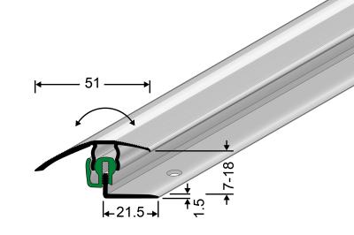 FCS-Clip Anpassprofil 7-18mm zum Aufstecken ohne Schrauben Bronze eloxiert 270cm