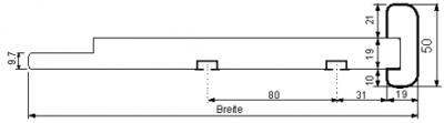 Standard Sturzbrett weiss (210-242) SBW 240/2 m/Blendleiste 560cm (2/Pal.)