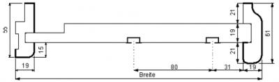 Standard Vorhangbrett weiss (220-252) VBW 250/2 Nut+Blendleiste 560c (2/Pal.)